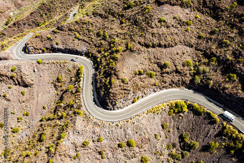 Aerial photo of summer road and free space for your decoration. 