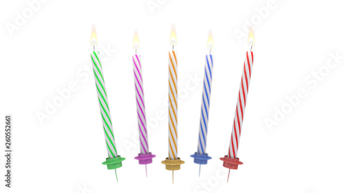 3D illustration of birthday candles