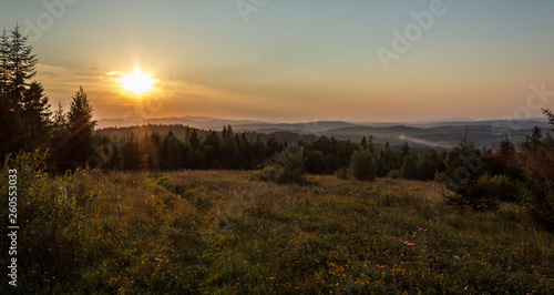 Sunset in the mountains