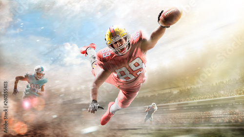 Photos american football players in the action grand arena