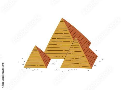 Great Pyramids of Egypt, Traditional Egyptian Culture Symbol Vector Illustration