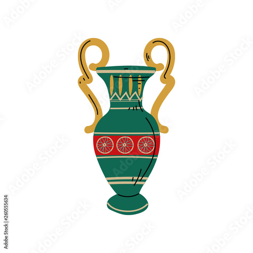 Ancient Vase, Symbol of Traditional Egyptian Culture Vector Illustration