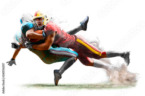 American football players in action white isolated © 103tnn