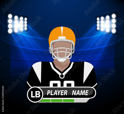 Football Player with spotlight 