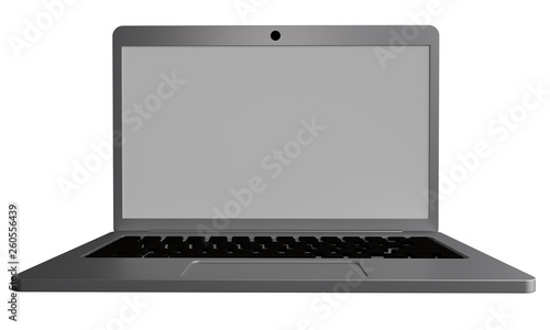 Laptop isolated on white background. 3d rendering