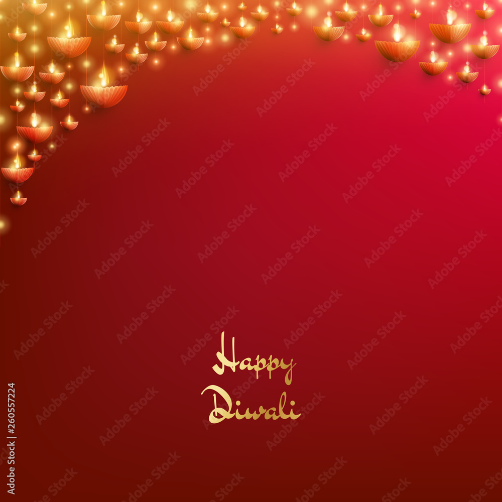Happy Diwali card template. The Indian festival of lights. EPS 10