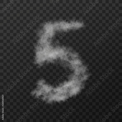 vector design of smoke textured number means five, isolated on transparent background