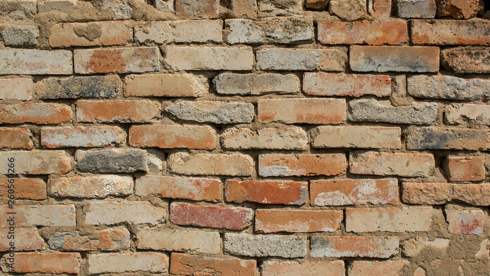 Brick wall close-up. Brick laying on cement mortar. Brick wall close-up. Brick laying on cement mortar.