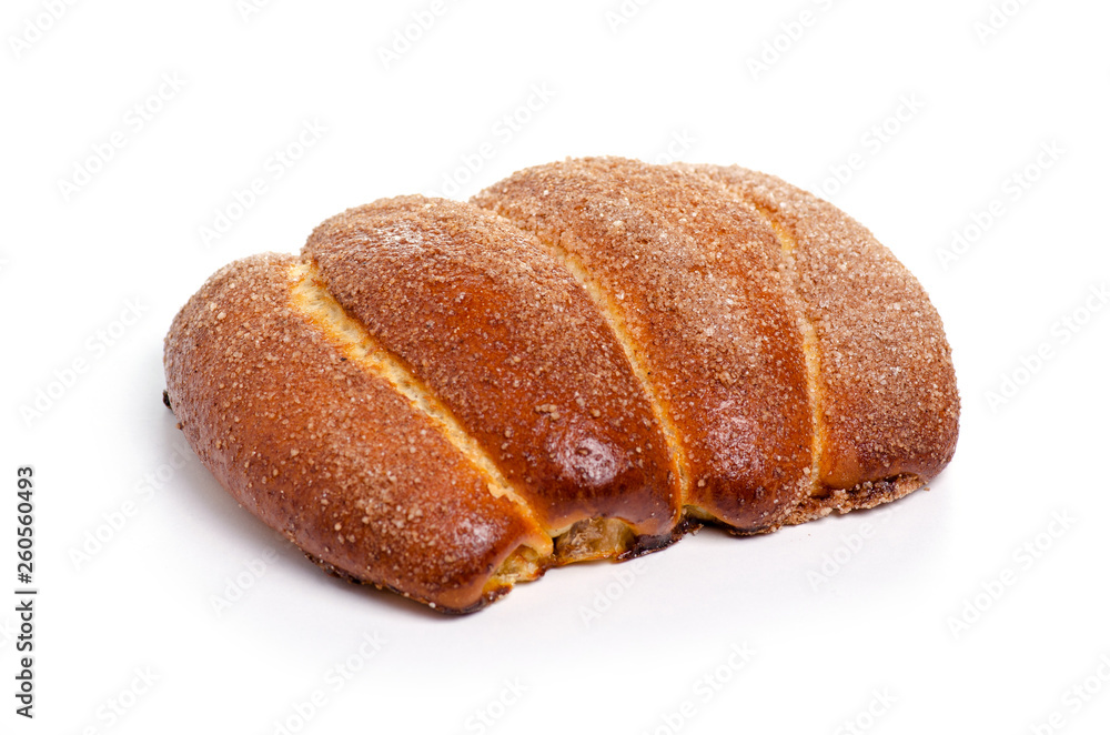 Buns with apple and cinnamon on a white background. Isolation Buns with apple and cinnamon on a white background. Isolation