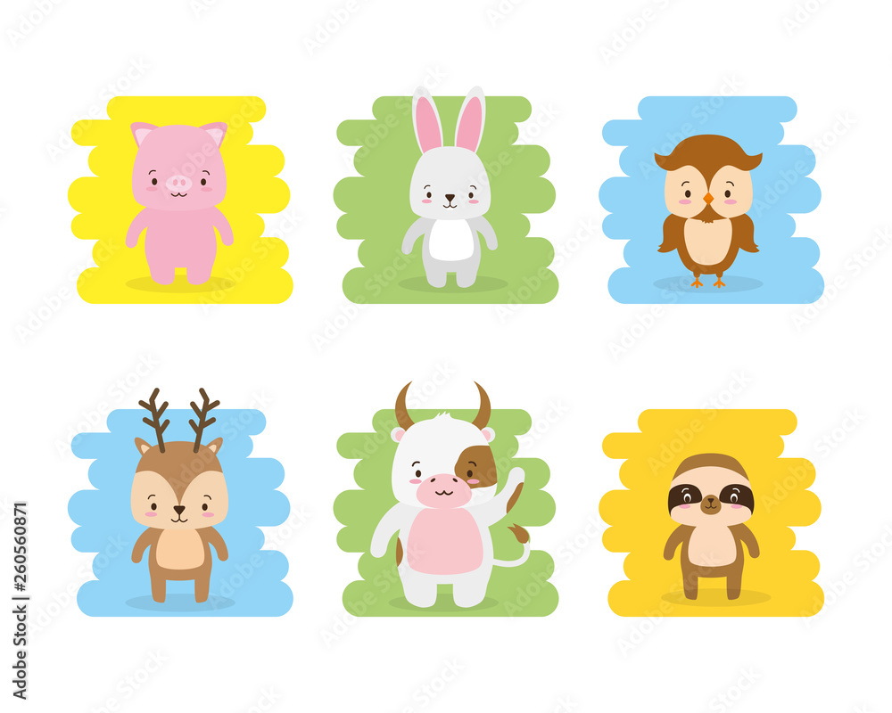cute animals set cute animals set