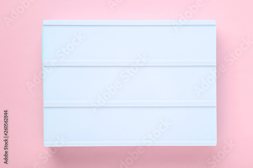 Blank lightbox on pink background