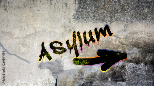 Tableau sur toile Wall Graffiti to Asylum