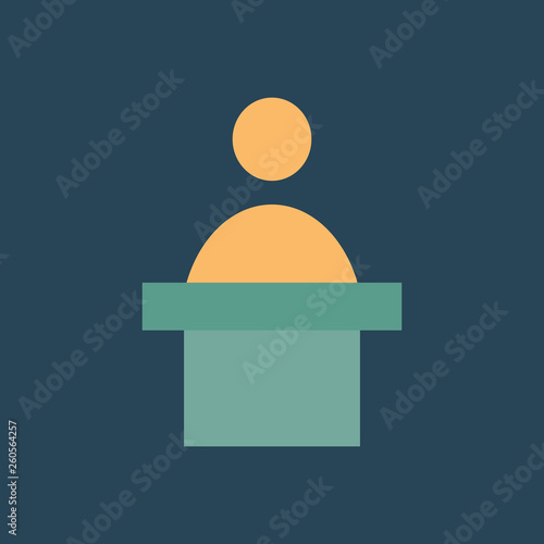 Silhouette icon man at podium
