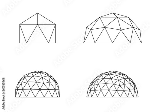 Fotobehang Geodesic domes illustration vector