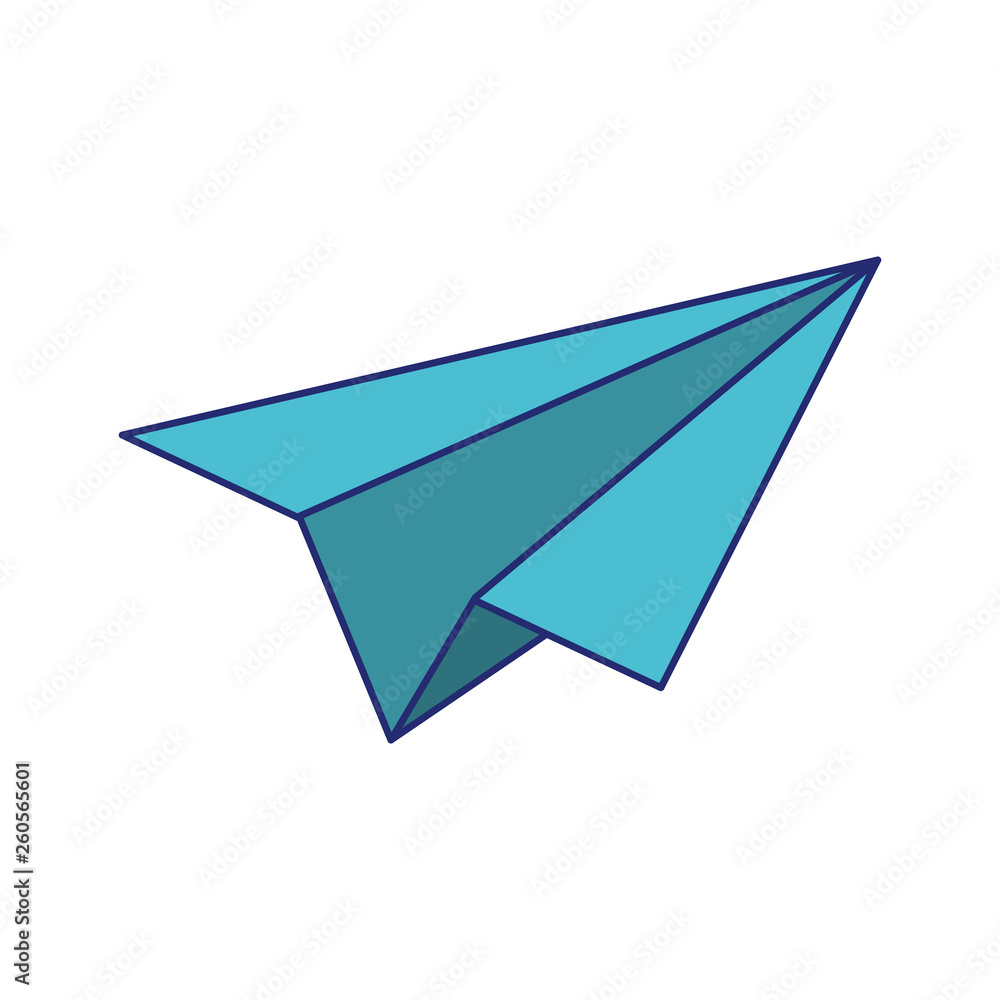 Paper plane symbol isolated blue lines Paper plane symbol isolated blue lines