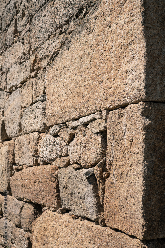 Fototapeta premium Ancient wall of dry masonry detail