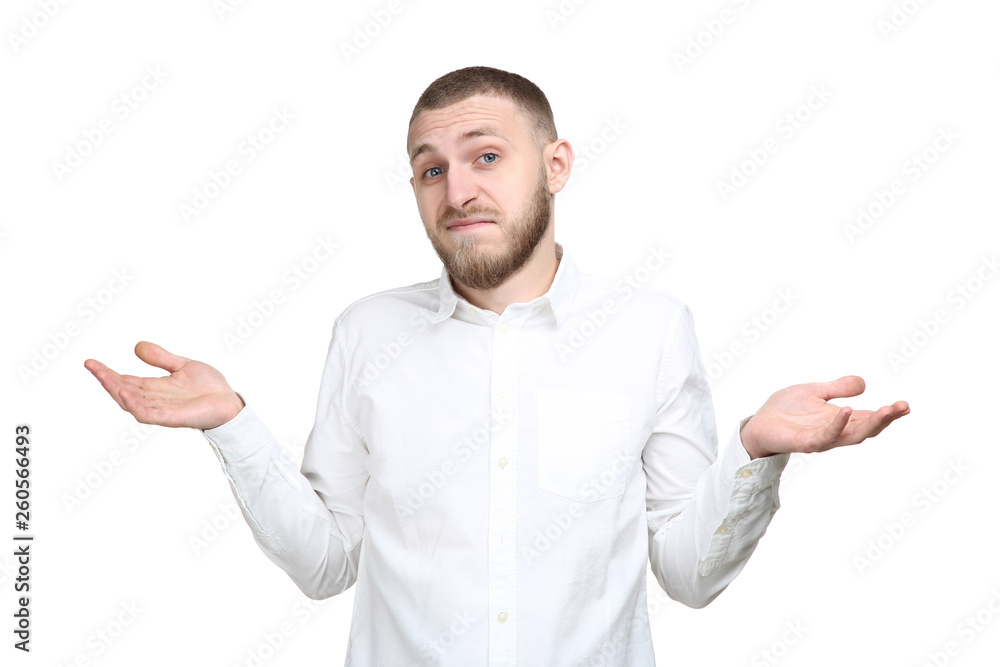 Portrait of young man on white background Portrait of young man on white background