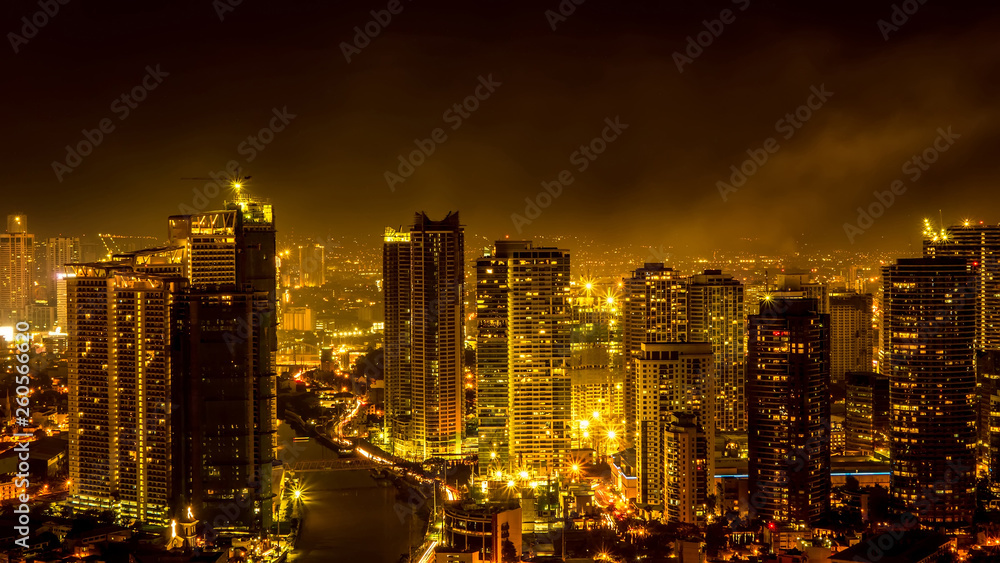 Skyline of Manila at dusk