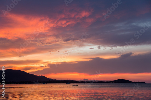 beautiful sunset on the beach  Samui island  Thailand