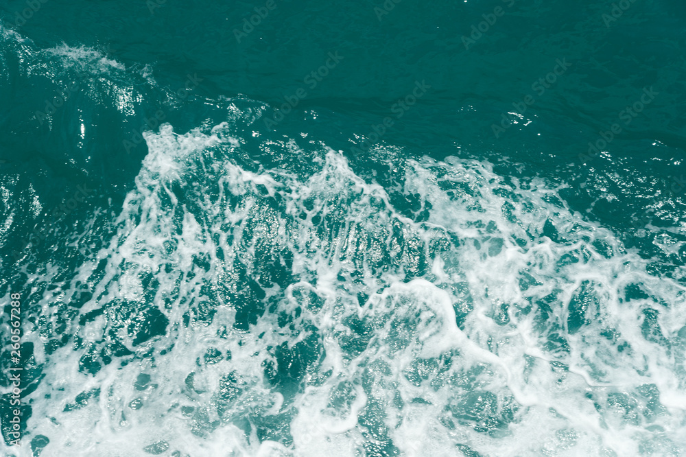 Obraz premium Close view of rough sea ,Beautiful blue ocean water and waves
