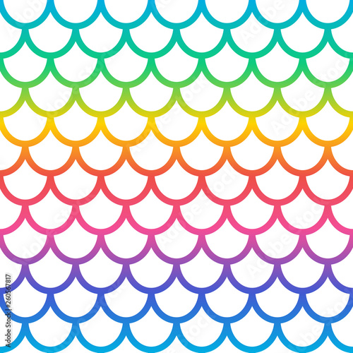 Rainbow mermaid seamless pattern. Holographic mermaid scale background. Fish scale background. Vector