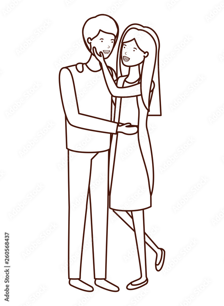 young couple avatar character young couple avatar character