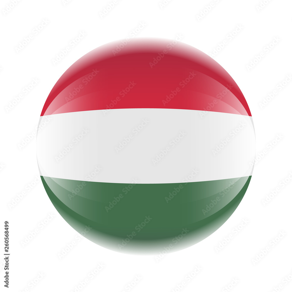Obraz premium Hungary flag icon in the form of a ball. Vector eps 10
