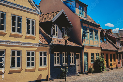 Beautiful Streets of the Old City. Odense, Denmark.
