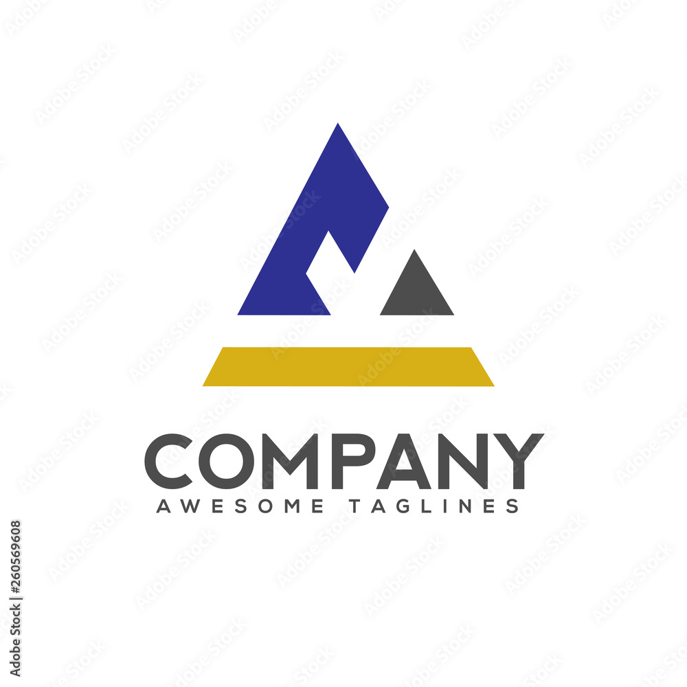 letter a triangle check colorful logo, Symbol of correct, check, approved Vector illustration letter a triangle check colorful logo, Symbol of correct, check, approved Vector illustration