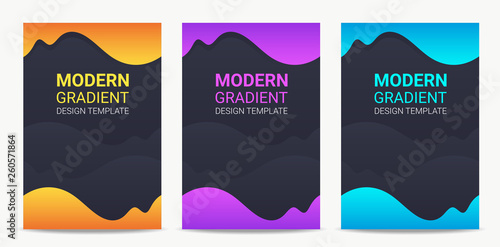 Fluid Modern gradient background design template set