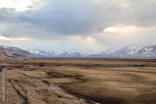 Winter landscape in Hvolsv  llur Iceland