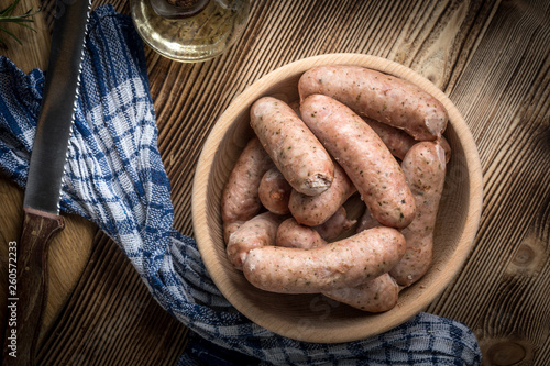 Boiled white sausage.