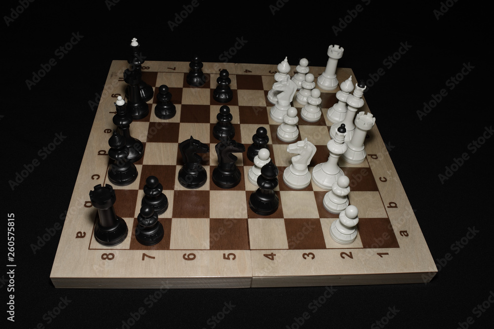 Chessboard with black pawns like a skill theme Chessboard with black pawns like a skill theme