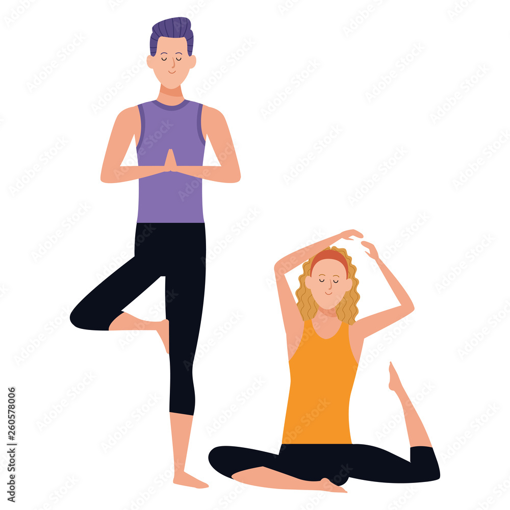 Fototapeta premium couple yoga poses