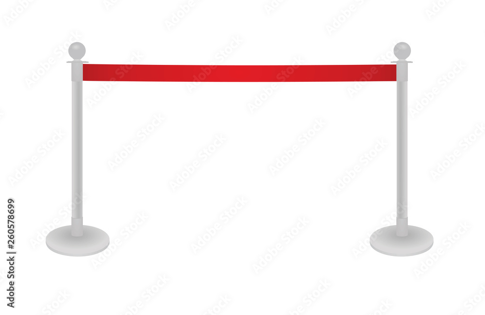 Red tape barrier fence. vector illustration Red tape barrier fence. vector illustration