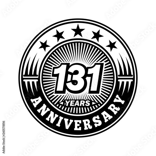 131 years anniversary. Anniversary logo design. Vector and illustration.