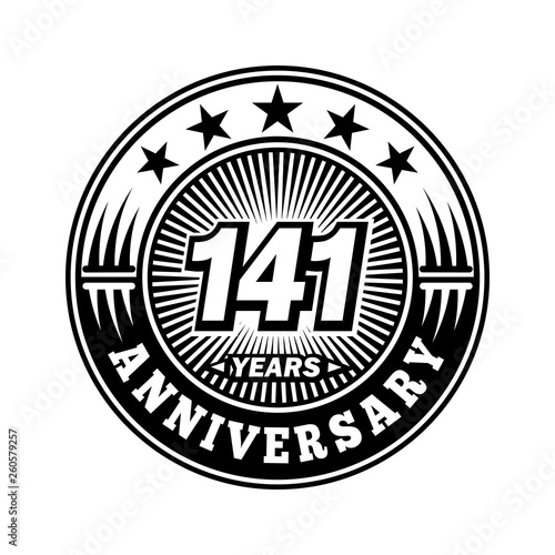 141 years anniversary. Anniversary logo design. Vector and illustration.