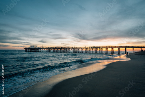 The Balboa Pier at sunset, in Newport Beach, Orange County, California\