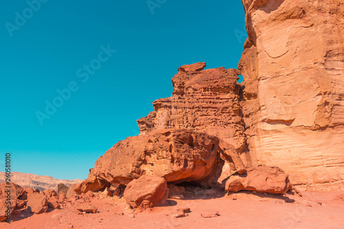 Rocks in the Timna park in Israel photo