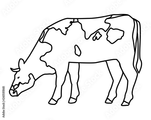 cow icon cartoon black and white