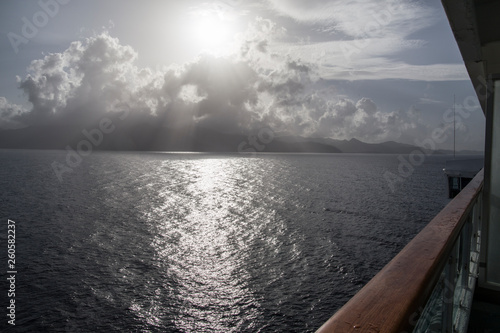 Clouds over Caribbean sea Grenada island