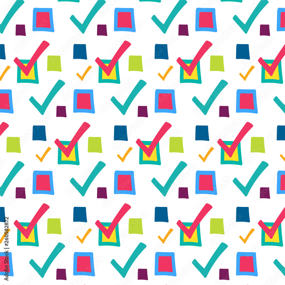 Checkmark, checkbox vector seamless pattern Checkmark, checkbox vector seamless pattern