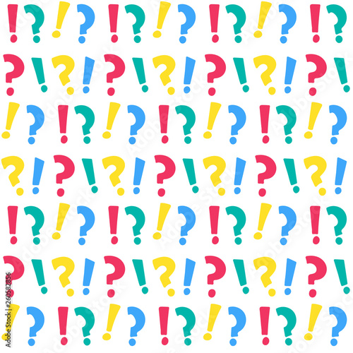 Question and exclamation marks seamless pattern