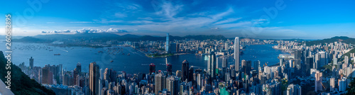 Fototapeta Naklejka Na Ścianę i Meble -  Hong Kong Victoria Harbour View, top view from peak