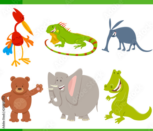cute cartoon animal characters set