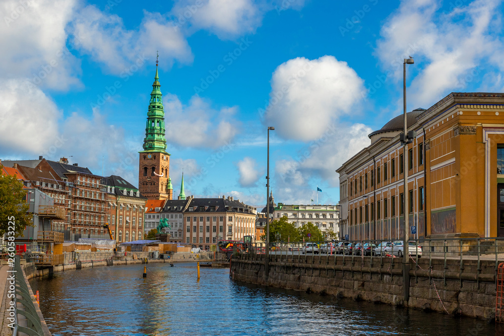 Scenic Copenhagen cityscape near Christiansborg Palace, Denmark