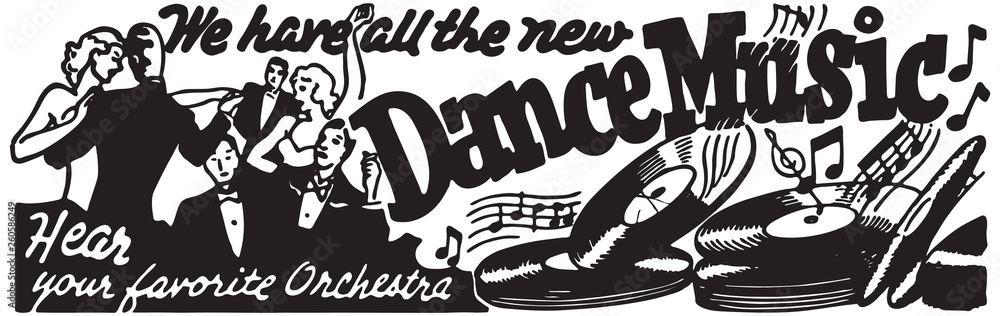 Dance Music - Retro Ad Art Banner Dance Music - Retro Ad Art Banner