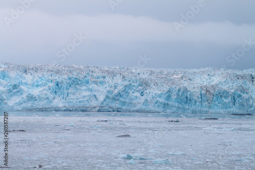 A beautiful section of Hubbard Glacier showing layers of growth in Alaska.