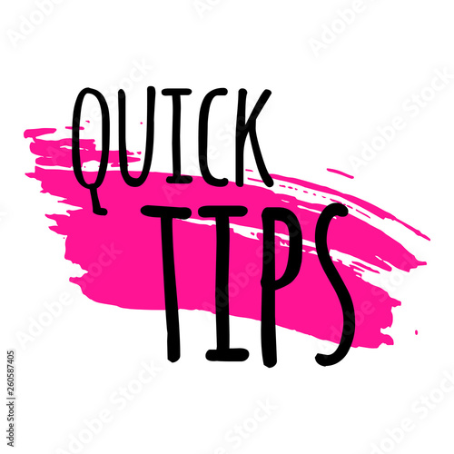 Quick tips badge, helpful tricks logo, label, sticker, emblem and banner isolated on white. Grunge style. Template for a blog, social media, web