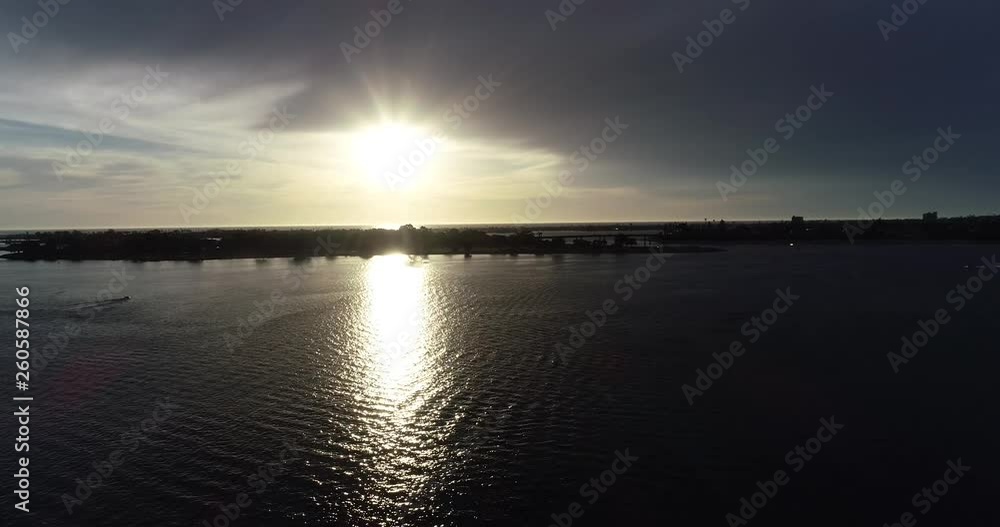 Sunset on a calm California bay
